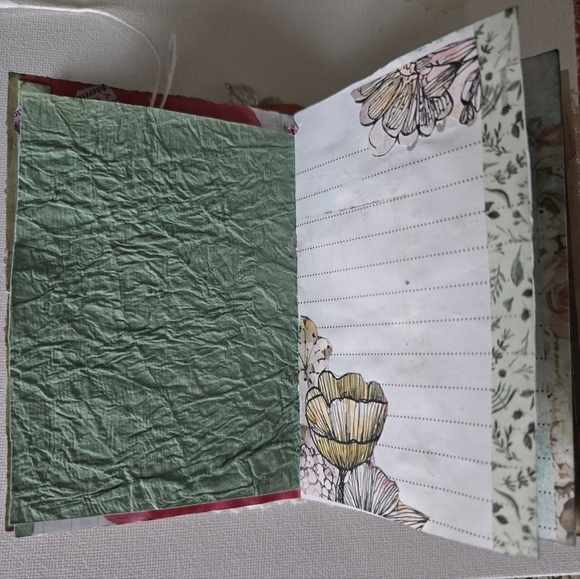 Embroidered White Journal  Handmade with Beaded Charm Free Jewelry Inside - Picture 12 of 16